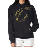 Washington Commanders G-III 4Her by Carl Banks Women's Metallic Print Football Sketch Fleece Pullover Hoodie Black