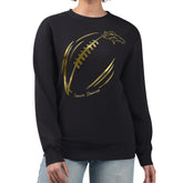 Denver Broncos G-III 4Her by Carl Banks Women's Metallic Print Football Sketch Fleece Crewneck Sweatshirt Black