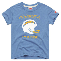 Los Angeles Chargers Homage Youth Charger Power Tri-Blend T-Shirt Powder Blue