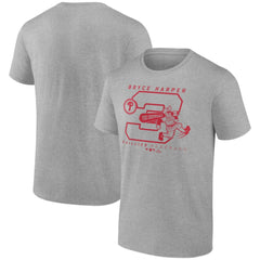 Bryce Harper Philadelphia Phillies Player Graphic T-Shirt - Heather Gray T-shirts
