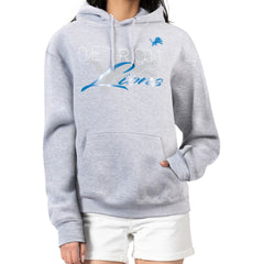Detroit Lions G-III 4Her by Carl Banks Women's Shadow Logo Fleece Pullover Hoodie Gray