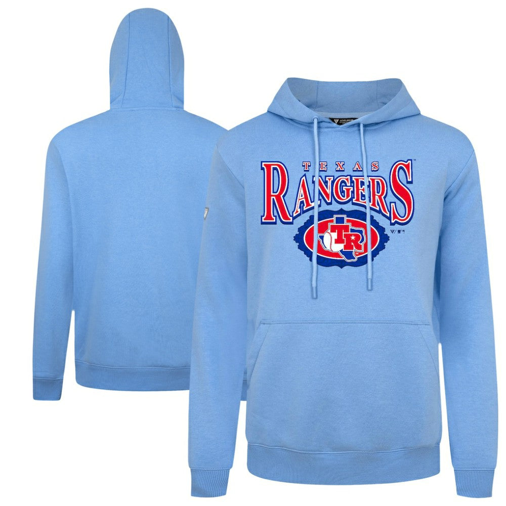 Texas Rangers Levelwear Lone Star Podium Pullover Hoodie - Light Blue Hoodies