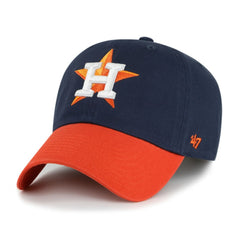 Houston Astros '47 Team Logo Clean Up Adjustable Hat - Navy/Orange Hats