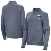 Seattle Seahawks Antigua Women's 50th Season Crush Quarter-Zip Pullover Heather Navy