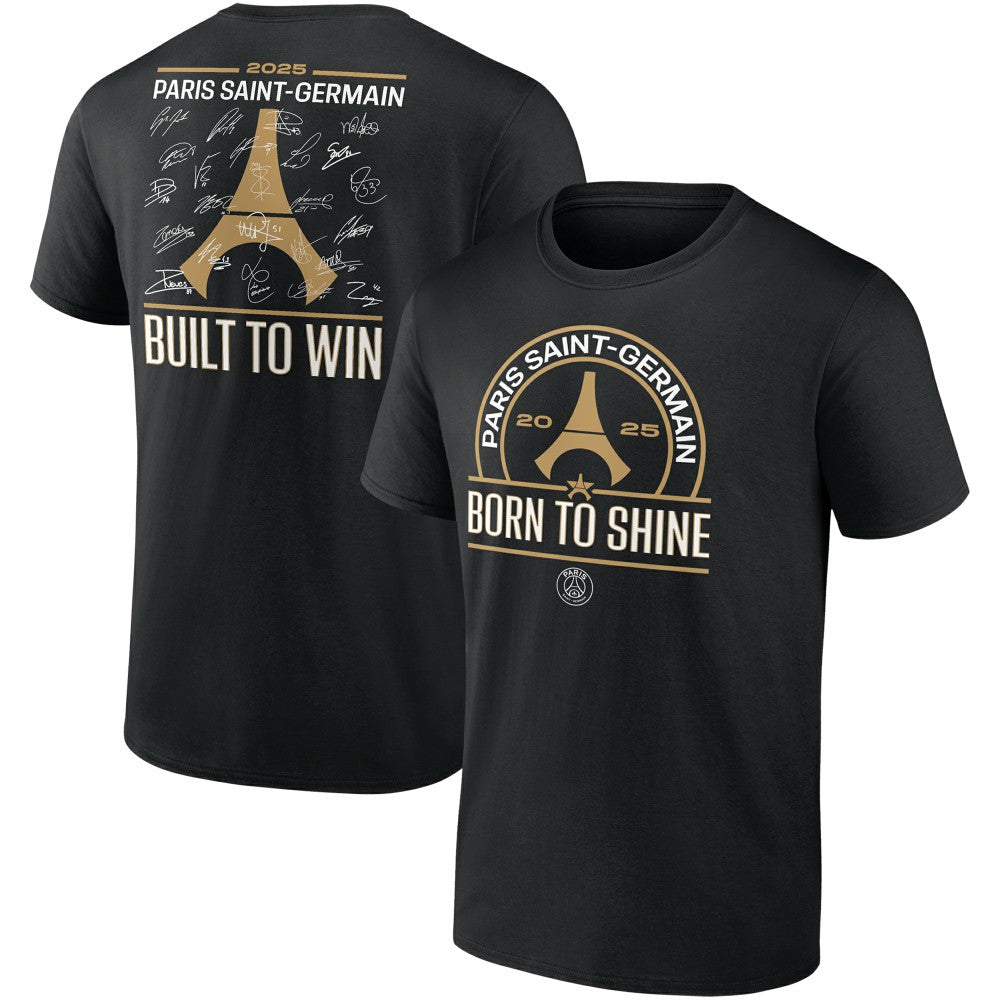 Paris Saint-Germain 2025 Champions League Winners Signature Roster T-Shirt Black