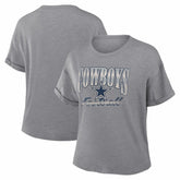 Dallas Cowboys Women's Overplayed Tribute Tri-Blend Boxy T-Shirt Heather Gray