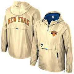 New York Knicks Stadium Essentials Unisex 2025/26 City Edition Compete Quarter-Zip Hoodie Jacket Tan