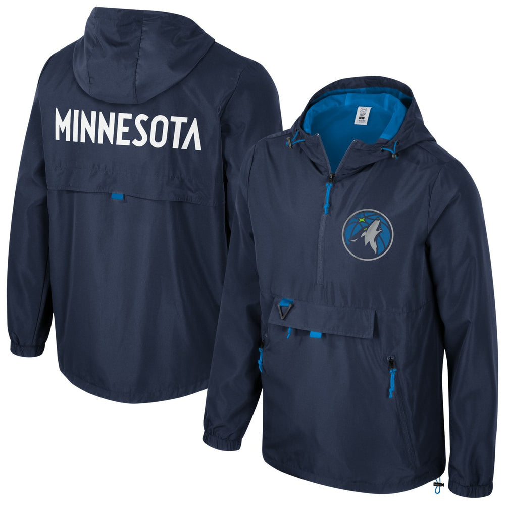 Minnesota Timberwolves Stadium Essentials Unisex Compete Quarter-Zip Hoodie Jacket Navy