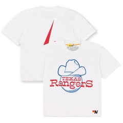 Texas Rangers Aviator Nation x MLB Women's Bolt Boyfriend Tri-Blend T-Shirt - White T-shirts
