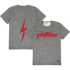 Philadelphia Phillies Aviator Nation x MLB Unisex Bolt Tri-Blend T-Shirt - Heather Gray T-shirts