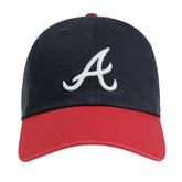 Atlanta Braves Madhappy x MLB Unisex Dad Adjustable Hat - Navy/Red Hats