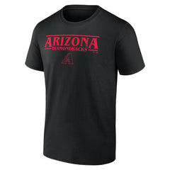 Arizona Diamondbacks Stranger Things Logo Lockup T-Shirt - Black T-shirts