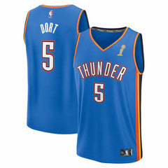 NBA Luguentz Dort Oklahoma City Thunder 2025 NBA Finals Champions Fast Break Replica Player Jersey - Blue - Icon Edition