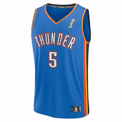 NBA Luguentz Dort Oklahoma City Thunder 2025 NBA Finals Champions Fast Break Replica Player Jersey - Blue - Icon Edition
