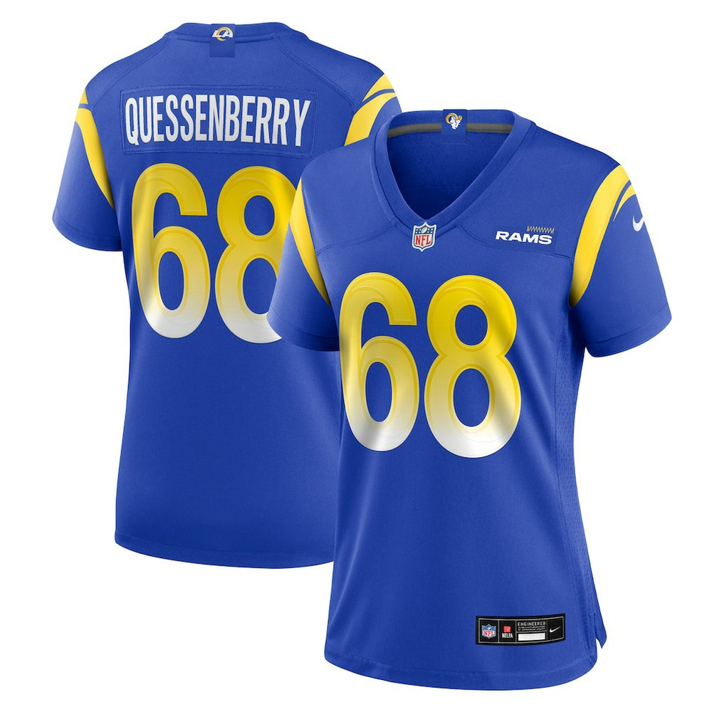 NFL David Quessenberry Los Angeles Rams Women's Team Game Jersey - Royal