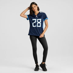 NFL Kalel Mullings Tennessee Titans Women's Team Game Jersey - Navy