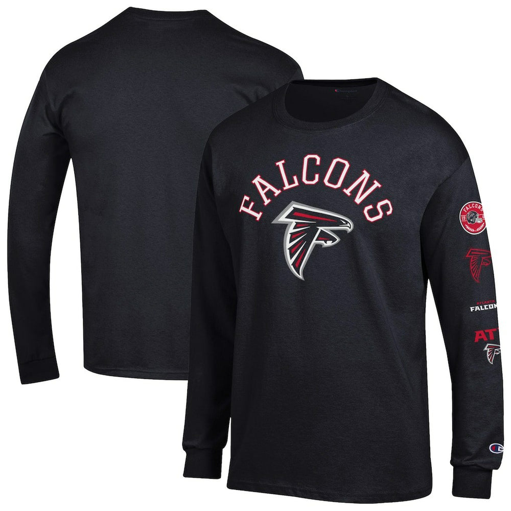 Atlanta Falcons Champion Seal Long Sleeve T-Shirt Black