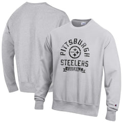 Pittsburgh Steelers Champion Reverse Weave Fleece Pullover Sweatshirt Heather Gray