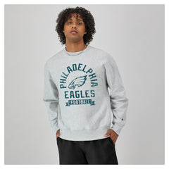 Philadelphia Eagles Champion Reverse Weave Fleece Pullover Sweatshirt Heather Gray