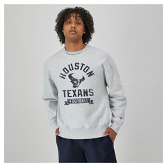 Houston Texans Champion Reverse Weave Fleece Pullover Sweatshirt Heather Gray