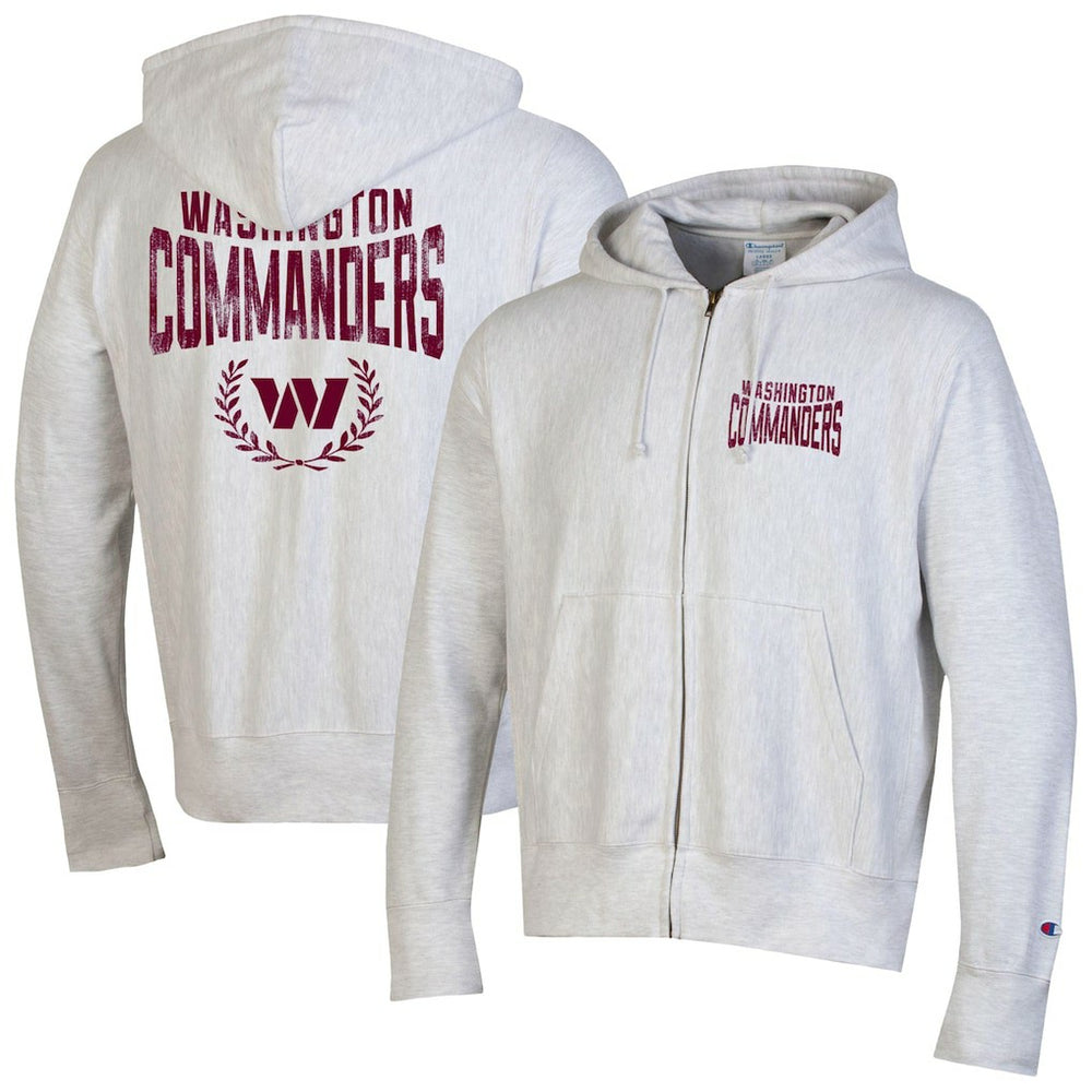Washington Commanders Champion Reverse Weave Full-Zip Hoodie Heather Gray