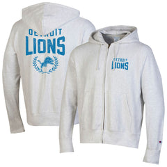 Detroit Lions Champion Reverse Weave Full-Zip Hoodie Heather Gray