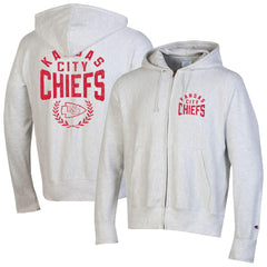 Kansas City Chiefs Champion Reverse Weave Full-Zip Hoodie Heather Gray