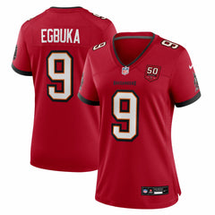NFL Emeka Egbuka Tampa Bay Buccaneers Women's 50th Season Team Game Jersey - Red