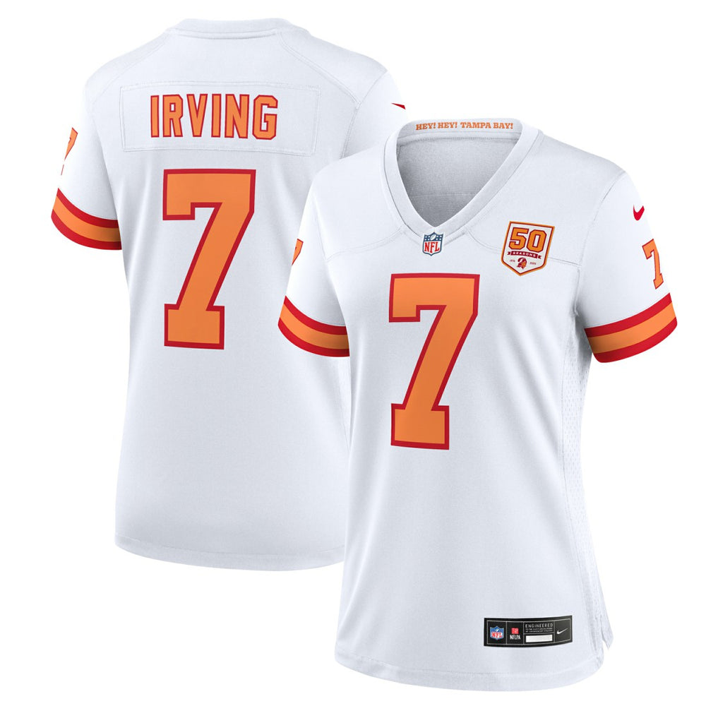 NFL Bucky Irving '76 Tampa Bay Buccaneers Women's 50th Season Game Jersey - White