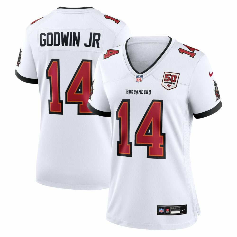 NFL Chris Godwin Jr. Tampa Bay Buccaneers Women's 50th Season White Game Jersey - White