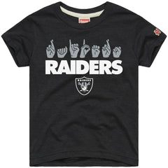Las Vegas Raiders Homage Youth Love Sign x ASL 2.0 Tri-Blend T-Shirt Charcoal