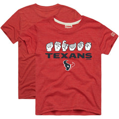 Houston Texans Homage Youth Love Sign x ASL 2.0 Tri-Blend T-Shirt Red