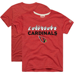 Arizona Cardinals Homage Youth Love Sign x ASL 2.0 Tri-Blend T-Shirt Cardinal