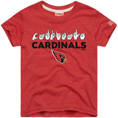 Arizona Cardinals Homage Youth Love Sign x ASL 2.0 Tri-Blend T-Shirt Cardinal