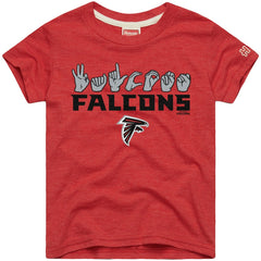Atlanta Falcons Homage Youth Love Sign x ASL 2.0 Tri-Blend T-Shirt Red