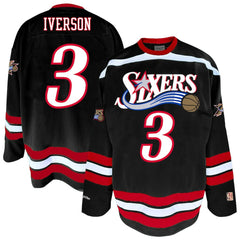 NBA Allen Iverson Philadelphia 76ers Big & Tall NBA Hockey Jersey - Black