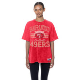 San Francisco 49ers New Era Women's Throwback Oversized T-Shirt Scarlet