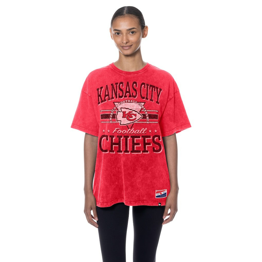 Kansas City Chiefs New Era Women's Throwback Oversized T-Shirt Red