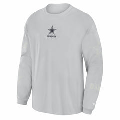 Dallas Cowboys Oversized Type Play Long Sleeve T-Shirt Gray