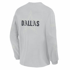 Dallas Cowboys Oversized Type Play Long Sleeve T-Shirt Gray