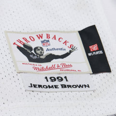 Jerome Brown Philadelphia Eagles 1991 Authentic Throwback Retired Player Jersey White