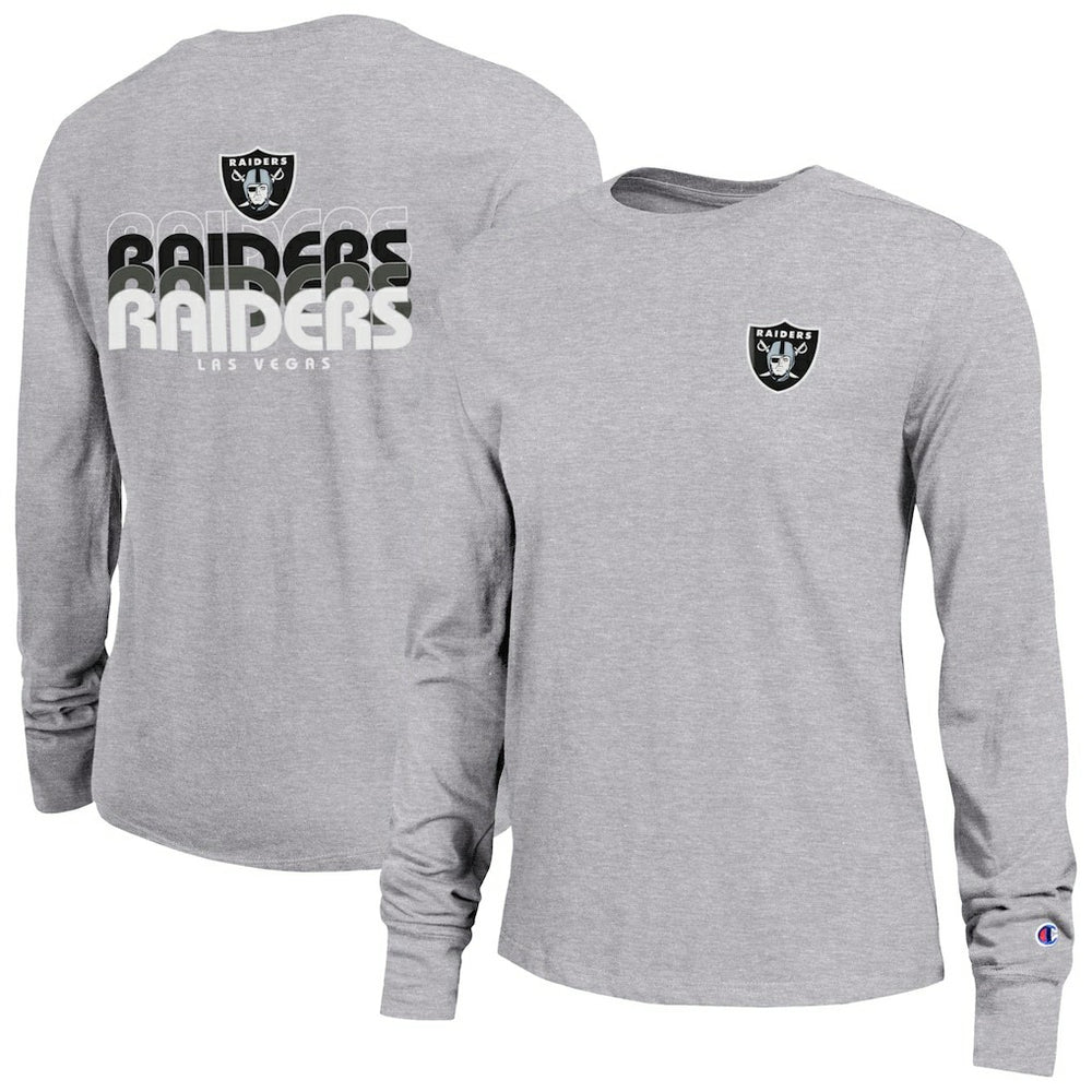 Las Vegas Raiders Champion Women's Core Long-Sleeve T-Shirt Heather Gray