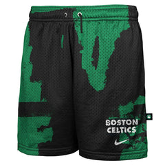 Boston Celtics Youth Courtside Pro Shot Dri-FIT Mesh Practice Shorts Black/Kelly Green