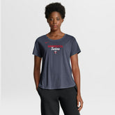 Minnesota Twins Nike Women's Arched Tri-Blend T-Shirt - Heather Navy T-shirts