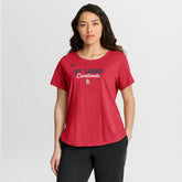 St. Louis Cardinals Nike Women's Arched Tri-Blend T-Shirt - Heather Red T-shirts