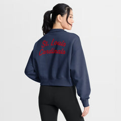 St. Louis Cardinals Nike Women's Primetime Phoenix Fleece Half-Zip Sweatshirt - Navy Sweatshirts