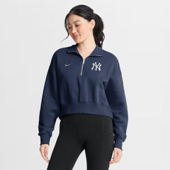 New York Yankees Nike Women's Primetime Phoenix Fleece Half-Zip Sweatshirt - Navy Sweatshirts