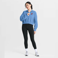 Philadelphia Phillies Nike Women's Primetime Phoenix Fleece Half-Zip Sweatshirt - Light Blue Sweatshirts
