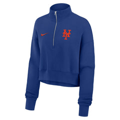 New York Mets Nike Women's Primetime Phoenix Fleece Half-Zip Sweatshirt - Royal Sweatshirts