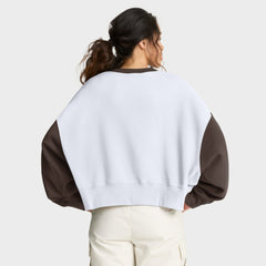 San Diego Padres Nike Women's Oversized High Hip Fleece Sweatshirt - White/Brown Sweatshirts
